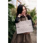 Dior Women Small Dior Book Tote Gray Dior Oblique Embroidery - immagine 6