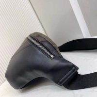 Fendi Men Belt Bag Brown Fabric FF Motif Black Leather