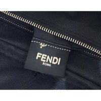 Fendi Men Belt Bag Brown Fabric FF Motif Black Leather