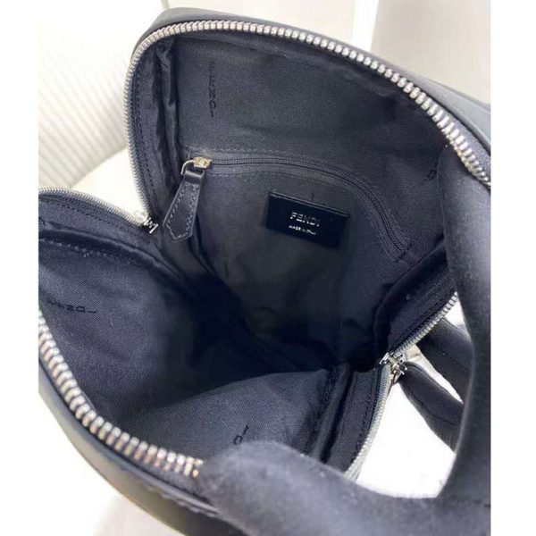 Fendi Men Belt Bag One-Shoulder Backpack Brown Fabric Leather FF (1)
