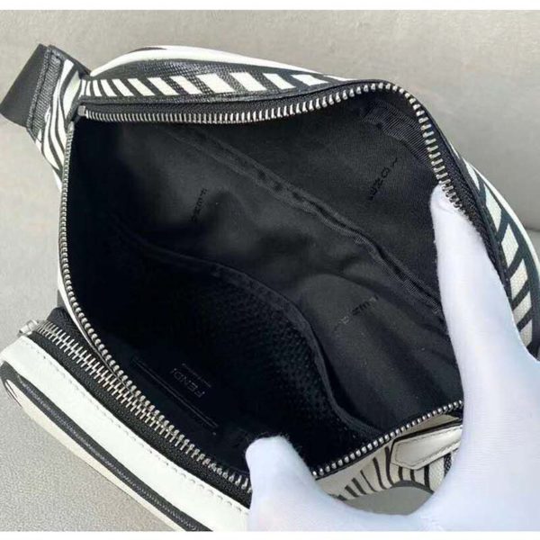 Fendi Unisex Belt Bag White Canvas Belt Bag Adjustable Belt (15)