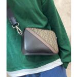 Fendi Unisex Camera Case Compact Shoulder Brown Fabric Bag FF Motif - immagine 8