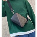 Fendi Unisex Camera Case Compact Shoulder Brown Fabric Bag FF Motif - immagine 10