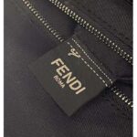 Fendi Unisex Large Backpack Front Pocket Black Nylon Backpack FF Motif - Image 13