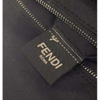 Fendi Unisex Large Backpack Front Pocket Black Nylon Backpack FF Motif