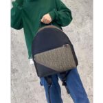 Fendi Unisex Large Backpack Front Pocket Black Nylon Backpack FF Motif - Image 9