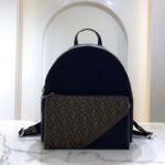 Fendi Unisex Large Backpack Front Pocket Black Nylon Backpack FF Motif - Image 2