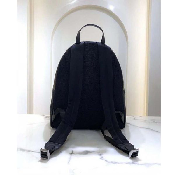 Fendi Unisex Large Backpack Front Pocket Black Nylon Backpack FF Motif (7)