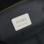 Fendi Women By The Way Medium White Leather Printed Boston Bag – Image 11