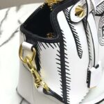Fendi Women By The Way Medium White Leather Printed Boston Bag – Image 9