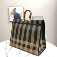 Fendi Women Fendi Sunshine Large Shopper Bag Brown Jacquard Fabric