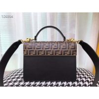 Fendi Women Kan U Black Leather Bag Calf Leather FF