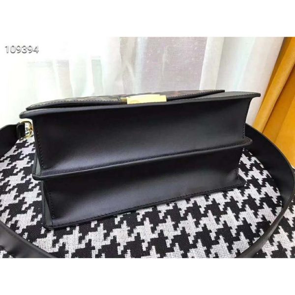 Fendi Women Kan U Black Leather Bag Calf Leather FF (11)