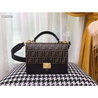 Fendi Women Kan U Black Leather Bag Calf Leather FF