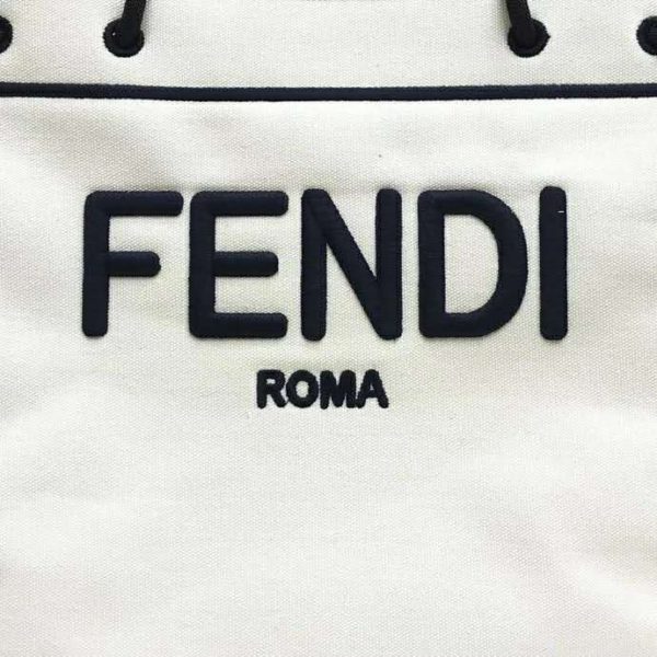 Fendi Women Large Fendi Roma Shopper Undyed Canvas Shopper Bag (13)