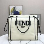 Fendi Women Large Fendi Roma Shopper Undyed Canvas Shopper Bag - immagine 2