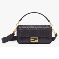 Fendi Women Medium Iconic Baguette Lambskin All-Over FF Motif-Pink