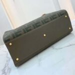 Fendi Women Medium Peekaboo X-Tote Green Canvas Bag-Brown - Image 6