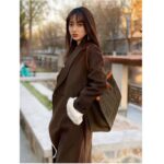 Fendi Women Medium Peekaboo X-Tote Green Canvas Bag-Brown - Image 10