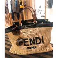 Fendi Women Medium Peekaboo X-Tote Natural Raffia Bag FENDI ROMA