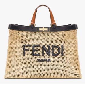 Fendi Women Medium Peekaboo X-Tote Natural Raffia Bag FENDI ROMA