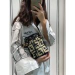 Fendi Women Mon Tresor Bucket Bag FF Motif Black Leather - Imagen 7