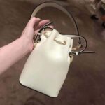 Fendi Women Mon Tresor Bucket Bag White Leather Mini-Bag - Image 3