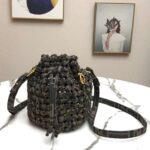 Fendi Women Mon Tresor Jacquard Fabric Interlace Mini-Bag-Brown - immagine 4