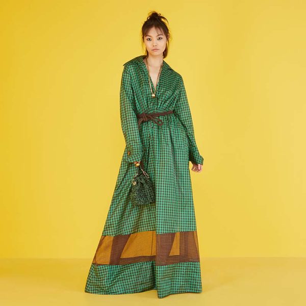 Fendi Women Mon Tresor Jacquard Fabric Interlace Mini-Bag-Dark Green (2)