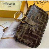 Fendi Women Nano Baguette Charm Brown Fabric Charm Jacquard FF