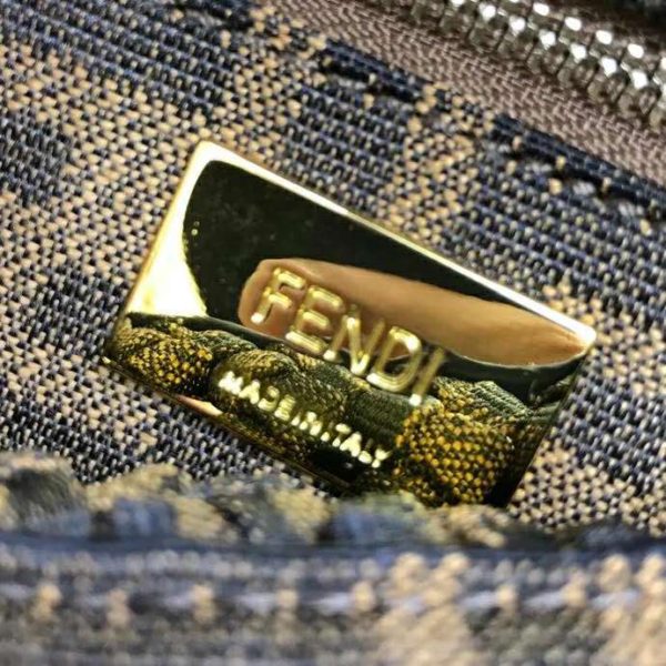 Fendi Women Peekaboo Iconic Mini Jacquard Fabric Interlace Bag FF (11)