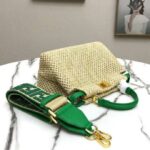 Fendi Women Peekaboo Iconic Mini Natural Raffia Bag Green Nappa - Image 8