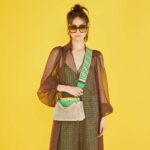 Fendi Women Peekaboo Iconic Mini Natural Raffia Bag Green Nappa - Image 13