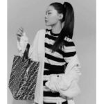 Fendi Women Shopper Bag Blue Glazed Fabric Canvas FF Bag – Image 9