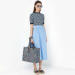 Fendi Women Shopper Bag Blue Glazed Fabric Canvas FF Bag – Image 7
