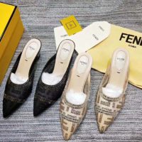 Fendi Women Slingbacks Colibrì in Mesh and Beige Leather