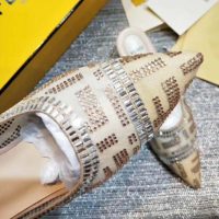 Fendi Women Slingbacks Colibrì in Mesh and Beige Leather