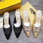 Fendi Women Slingbacks Colibrì in Mesh and Black Leather - Imagen 6
