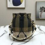Fendi Women Small Mon Tresor Bucket Brown Fabric Mini-Bag - immagine 3