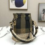 Fendi Women Small Mon Tresor Bucket Brown Fabric Mini-Bag - immagine 5