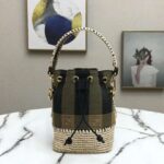 Fendi Women Small Mon Tresor Bucket Brown Fabric Mini-Bag - immagine 2