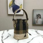 Fendi Women Small Mon Tresor Bucket Brown Fabric Mini-Bag - immagine 6