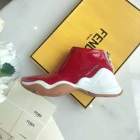 Fendi Women Sneakers Snug-Fit FFluid Sneakers Glossy Red Neoprene