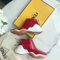 Fendi Women Sneakers Snug-Fit FFluid Sneakers Glossy Red Neoprene