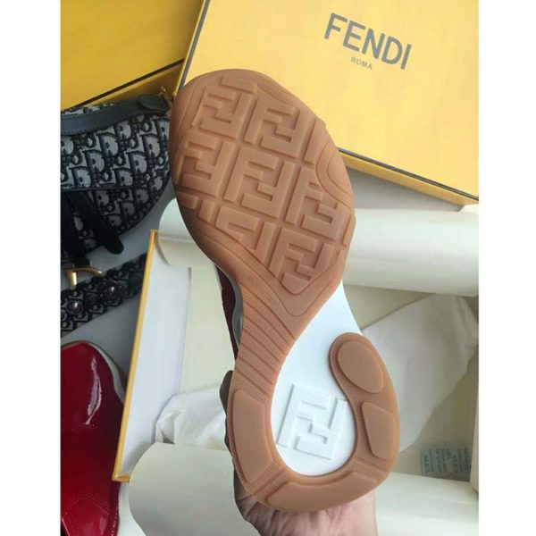 Fendi Women Sneakers Snug-Fit FFluid Sneakers Glossy Red Neoprene (7)