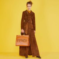 Fendi Women Sunshine Shopper Bag Brown Leather Shopper “FENDI ROMA”