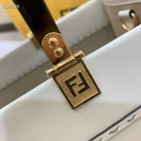 Fendi Women Sunshine Shopper Bag White Leather “FENDI ROMA”