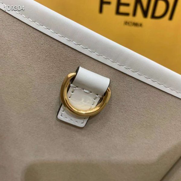 Fendi Women Sunshine Shopper Bag White Leather “FENDI ROMA” (7)