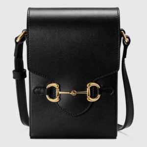 Gucci GG Unisex Gucci Horsebit 1955 Mini Bag Black Leather