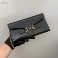 Gucci GG Unisex Gucci Horsebit 1955 Wallet with Chain-Black